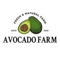 Avocado Obst oder Gemüse Bauernhof bunt Logo Vorlage vektor