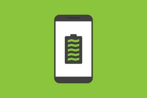 smartphone batteri underrättelse vektor ikon tecken symbol, smartphone och batteri full