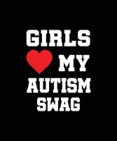 flickor min autism bylte autism medvetenhet månad t-shirt design vektor