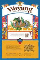 Wayang Schatten Puppenspiel Layout Idee zum Veranstaltung Poster mit bunt eben Design vektor