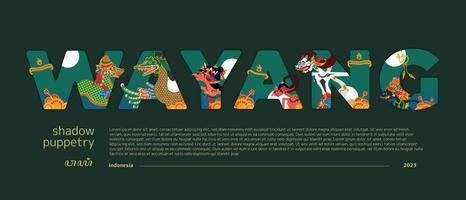 indonesiska dockor modern platt design illustration för omslag tidskrift vektor