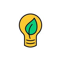 die Glühbirne Lampe Öko Energie Innovation Umwelt Symbol Gliederung füllen vektor