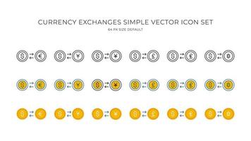 Währung Austausch einfach Vektor Symbol einstellen