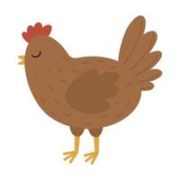 illustration av en tecknad serie söt kyckling. påsk kyckling symbol. vektor illustration av tecknad serie brun kyckling.