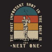 retro Golf T-Shirt Design Vektor Lager Illustration