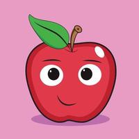 komisch Obst Figuren. heiter Essen Emoji. Karikatur Vektor Illustration. Ananas, grün Papaya, Mango, Erdbeere, rot Apfel, Gelb Banane, orange, Blau Traube, Wassermelone, Kirsche