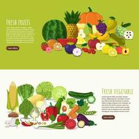 Banner von gesundem Obst und Gemüse