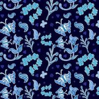 indonesisch Batik dekorativ Blumen- nahtlos Muster, Mode Hintergrund. Färberei angewendet zu ganze Tuch, oder Stoff gemacht mit diese Technik entstanden von Indonesien. vektor