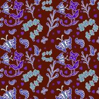 indonesisch Batik dekorativ Blumen- nahtlos Muster, Mode Hintergrund. Färberei angewendet zu ganze Tuch, oder Stoff gemacht mit diese Technik entstanden von Indonesien. vektor