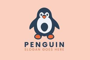 einfach süß Pinguin Logo Design vektor