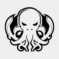 bläckfisk logotyp design aning. isolerat bläckfisk på vit bakgrund vektor