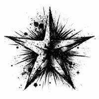 stjärna hand dragen stjärna ikon tecken - borsta teckning kalligrafi stjärna svart stjärnor symbol - stjärna tecknad serie vektor illustration proffs vektor