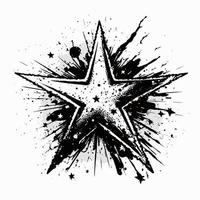 Star Hand gezeichnet Star Symbol Zeichen - - Bürste Zeichnung Kalligraphie Star schwarz Sterne Symbol - - Star Karikatur Vektor Illustration Profi Vektor