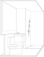 3d Illustration von modular Badezimmer vektor