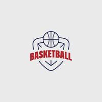 basketboll team sport logotyp enkel minimalistisk design vektor