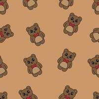 söt sömlös mönster med tecknad serie bebis teddy björnar för ungar. vektor illustration.