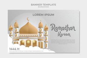 Ramadan Vorlage Vektor Banner mit golden Kuppel Moschee Bild