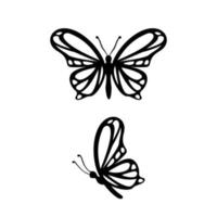 fjäril silhuett design vektor illustration. insekt tecken och symbol använda sig av för bröllop dekoration.