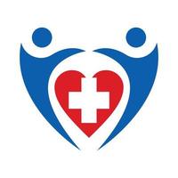 Gesundheitswesen Programm zum Menschen mit Liebe Logo und Vektor Symbol