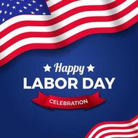 Labor Day Poster Banner Vorlage mit amerikanischer USA Flagge auf blauem Hintergrund, Poster Banner Vorlage vektor