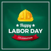 Arbeitstag, internationale Arbeitertagsdemokratiekultur mit gelbem Sicherheitshelm auf grünem Bretthintergrund. vektor