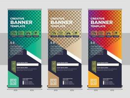 orporieren Geschäft Unternehmen Rackkarte, Stand Banner, und x Banner Design vektor