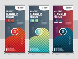 orporieren Geschäft Unternehmen Rackkarte, Stand Banner, und x Banner Design vektor