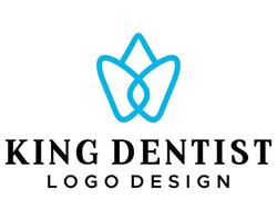 geometrisch König Krone und Zahnarzt Symbol Logo Design. vektor