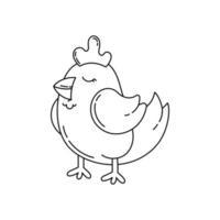 kyckling klotter färg bok med vektor illustration för barn
