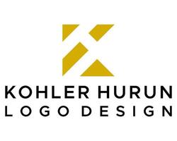 kh Brief Monogramm Geschäft Logo Design. vektor
