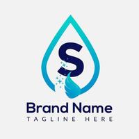 Initiale Brief s waschen Logo, fallen und waschen Kombination. fallen Logo, waschen, sauber, frisch, Wasser Vorlage vektor