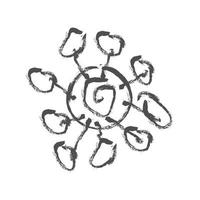 korona virus epidemi bläck konst symbol logotyp och ikon vektor