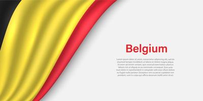 Welle Flagge von Belgien auf Weiß Hintergrund. vektor