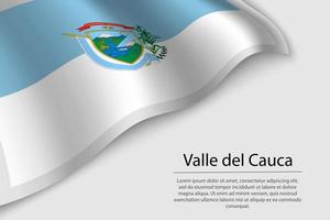 Welle Flagge von Tal del cauca ist ein Region von Kolumbien vektor