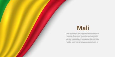 Welle Flagge von Mali auf Weiß Hintergrund. vektor