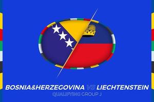 Bosnien und Herzegowina vs. Liechtenstein Symbol zum europäisch Fußball Turnier Qualifikation, Gruppe j. vektor