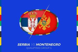 Serbien vs. Montenegro Symbol zum europäisch Fußball Turnier Qualifikation, Gruppe g. vektor