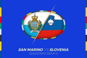 san Marino vs. Slowenien Symbol zum europäisch Fußball Turnier Qualifikation, Gruppe h. vektor