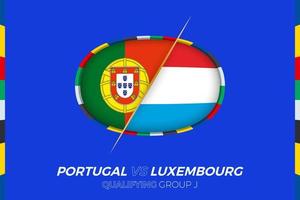 portugal mot luxemburg ikon för europeisk fotboll turnering kompetens, grupp j. vektor