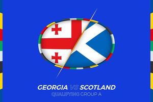 Georgia vs. Schottland Symbol zum europäisch Fußball Turnier Qualifikation, Gruppe a. vektor