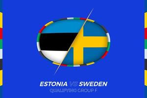 estland mot Sverige ikon för europeisk fotboll turnering kompetens, grupp f. vektor