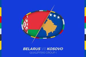 Weißrussland vs. kosovo Symbol zum europäisch Fußball Turnier Qualifikation, Gruppe ich. vektor