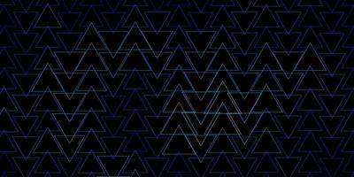 dunkelblaues Vektormuster mit Linien, Dreiecken. vektor