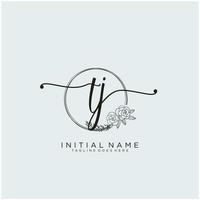 Initiale tj feminin Logo Sammlungen Vorlage. Handschrift Logo von Initiale Unterschrift, Hochzeit, Mode, Schmuck, Boutique, Blumen- und botanisch mit kreativ Vorlage zum irgendein Unternehmen oder Geschäft. vektor