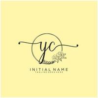 Initiale yc feminin Logo Sammlungen Vorlage. Handschrift Logo von Initiale Unterschrift, Hochzeit, Mode, Schmuck, Boutique, Blumen- und botanisch mit kreativ Vorlage zum irgendein Unternehmen oder Geschäft. vektor