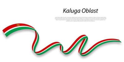 winken Band oder Streifen mit Flagge von kaluga Oblast vektor