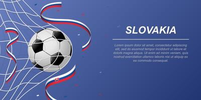 fotboll bakgrund med flygande band i färger av de flagga av slovakia vektor