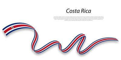 vinka band eller baner med flagga av costa rica. vektor