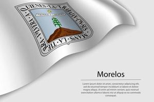 Welle Flagge von Morelos ist ein Region von Mexiko vektor