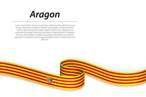 winken Band oder Banner mit Flagge von Aragon vektor